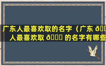 广东人最喜欢取的名字（广东 🐈 人最喜欢取 🍁 的名字有哪些）